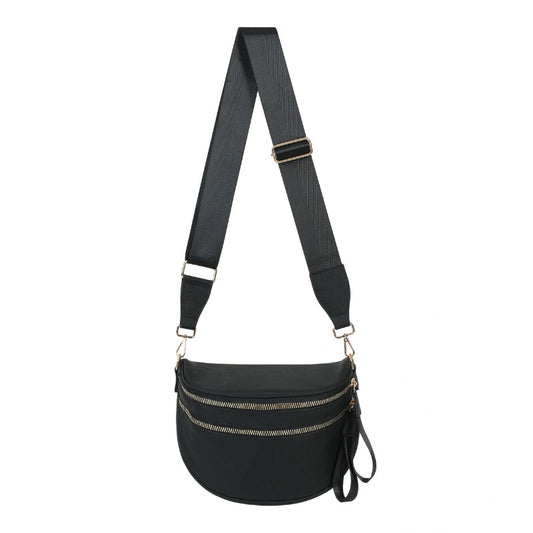 GoFree Luxe Leather Bum Bag Black