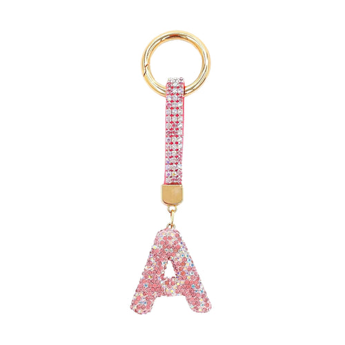 Sparkle Initial - Bag Charm (Pink)